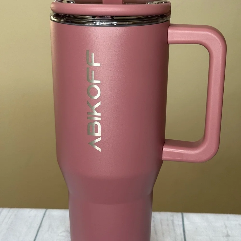 ABIKOFF 30oz Reusable Insulated Tumbler with Handle